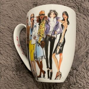 HENRI BENDEL It Girls Fashion Illustration Porcelain Mug | EUC